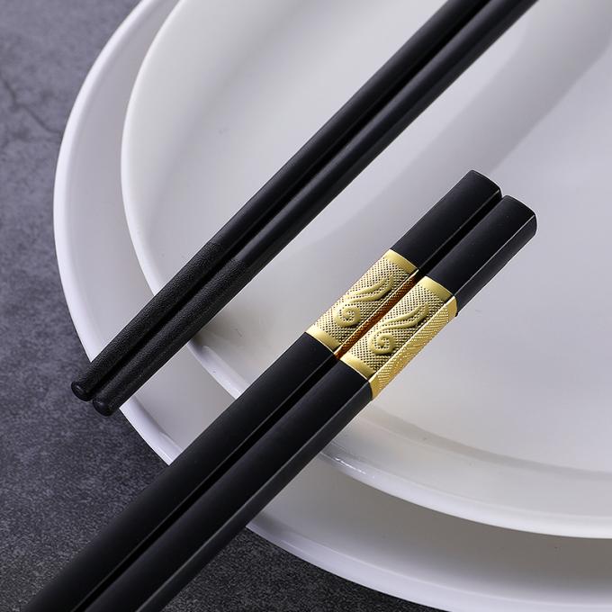 Chopsticks آلیاژ قابل استفاده مجدد 24 سانتی متر مربع بلند مربع بلند چینی نودل چینی Chopsticks 1