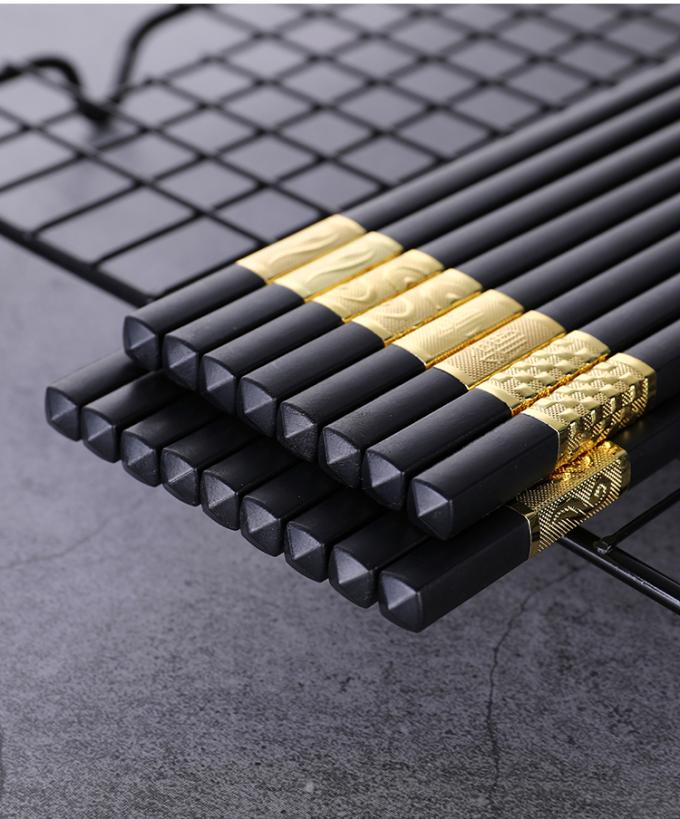 Chopsticks آلیاژ قابل استفاده مجدد 24 سانتی متر مربع بلند مربع بلند چینی نودل چینی Chopsticks 2