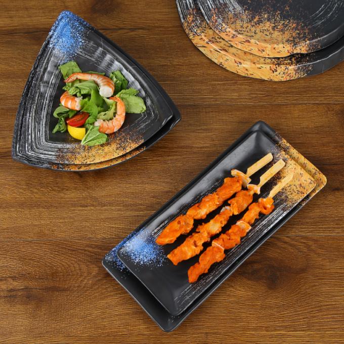 هات پات رستوران مستطیل بشقاب ملامینه برای اسنک توپ ماهی غذای کوفته سوشی 1